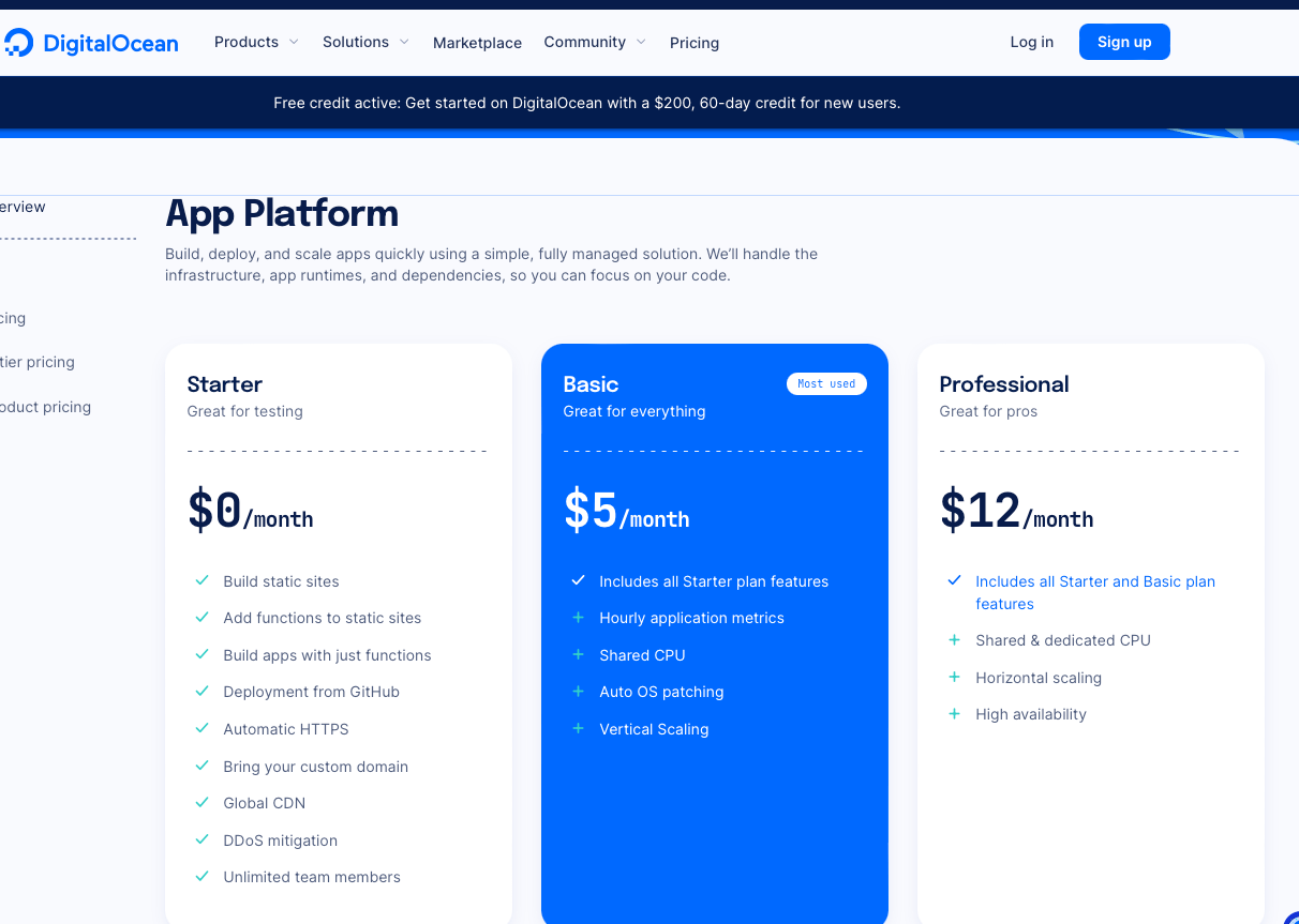 DigitalOcean App Platform Pricing